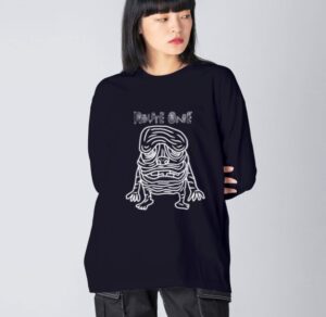 ドロ魔人☆ベトベトンビックシルエットロングTシャツ（モノクロ）